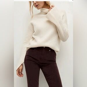 Veronica Beard Ecru Matilda Wool Cashmere Sweater | XS